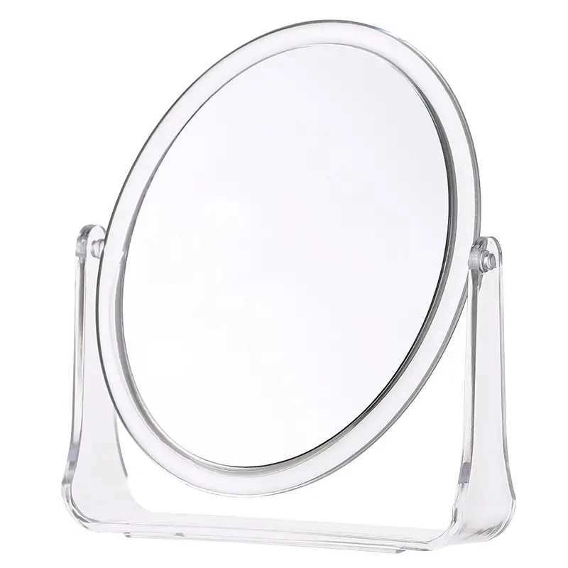 Double Sided Makeup Vanity Mirror With Stand 360 Swivel Clear Beauty Make Up Mirror Cosmetic Table Desk Mirror Bedroom Y240819