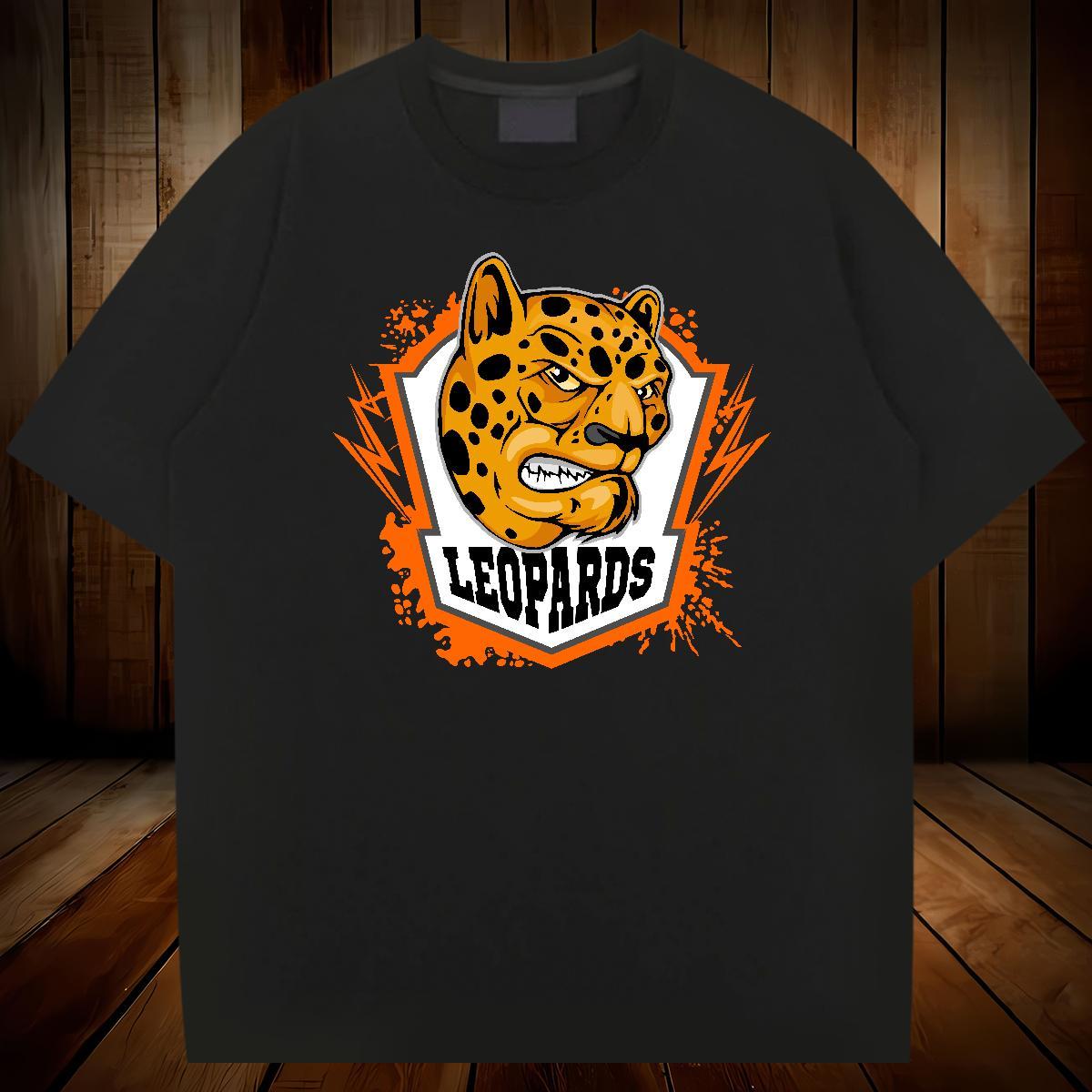 Loose Men T Shirts leopard O-Neck Short Sleeve Beach Anime 230g Pure Cotton Men Tees Designer Tops Shirt