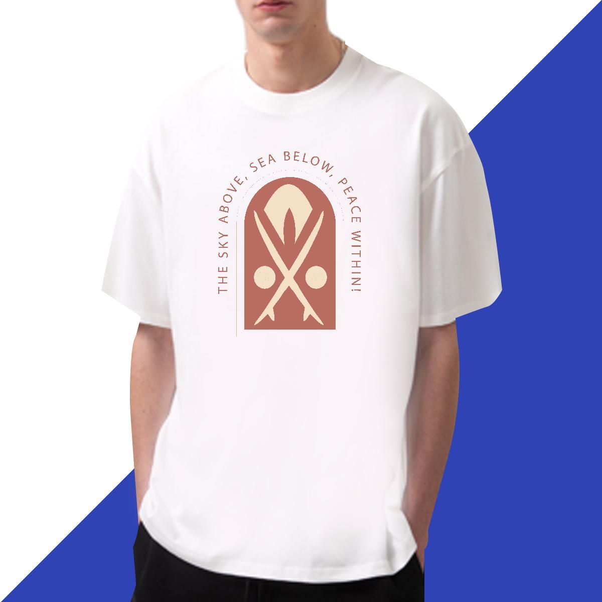 Brand sea 230g Pure Cotton Men Clothes T-Shirt Casual Beach Breathable Crew Neck T shirt Custom Oversized 3XL 4XL Tops Shirt