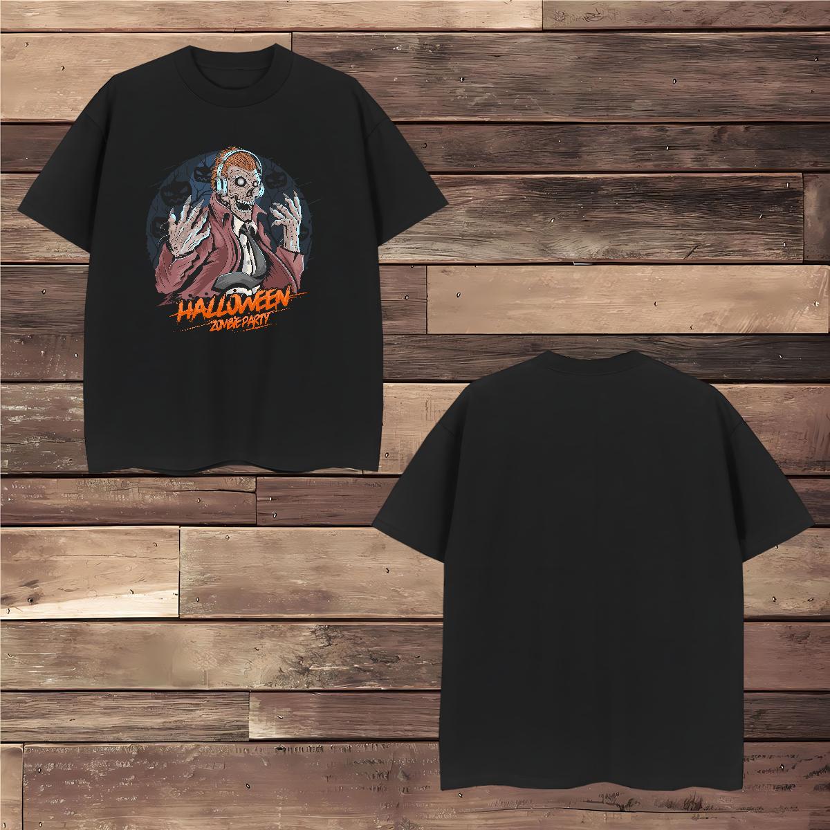 Men T Shirts 230g 100% Cotton halloween Spring Summer Breathable Crew Neck Plus Size Cartoon Tshirt for Man Woman DIY Customized Loose Tshirts