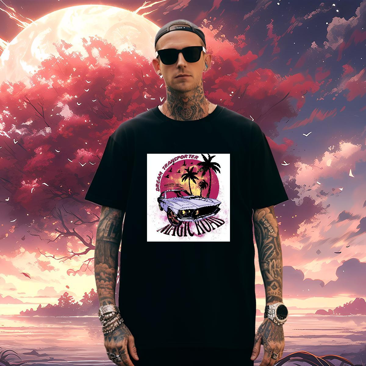 Soft beach T-Shirts High Street Hip Hop Tshirts 230g 100% Cotton Designer Breathable Crew Neck White Plus Size Tops