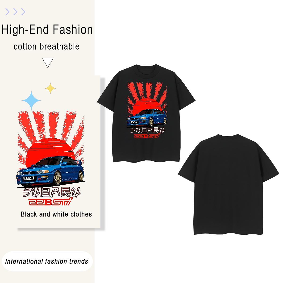 Brand car 230g 100% Cotton Couples T Shirts Summer Casual Crew Neck Breathable T Shirt For Man 2024 Designer Plus Size Cartoon Top Tees