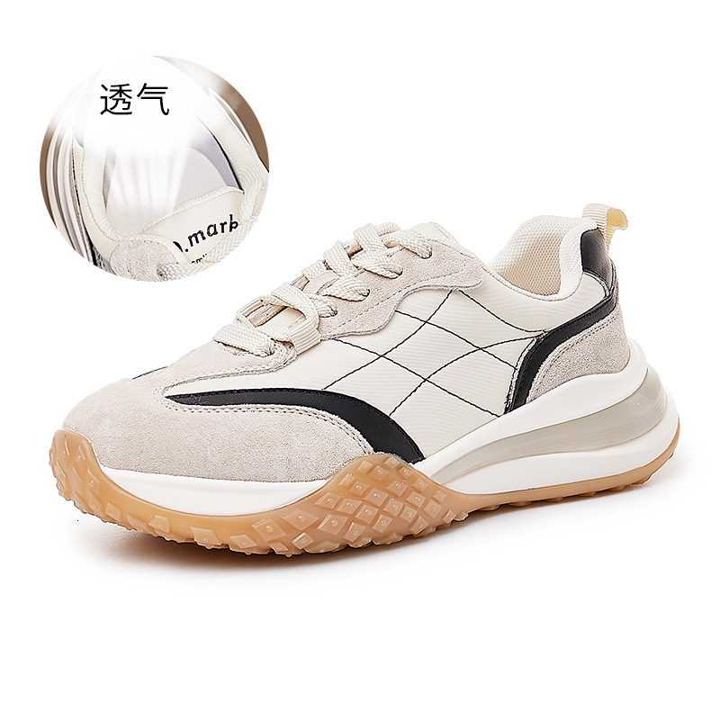Ddmysports Absorbing Film Sole Forrest Gump Spring New Running And Sports Casual Dad Women Versatile Genuine Leather Shoes For OUTDOOR