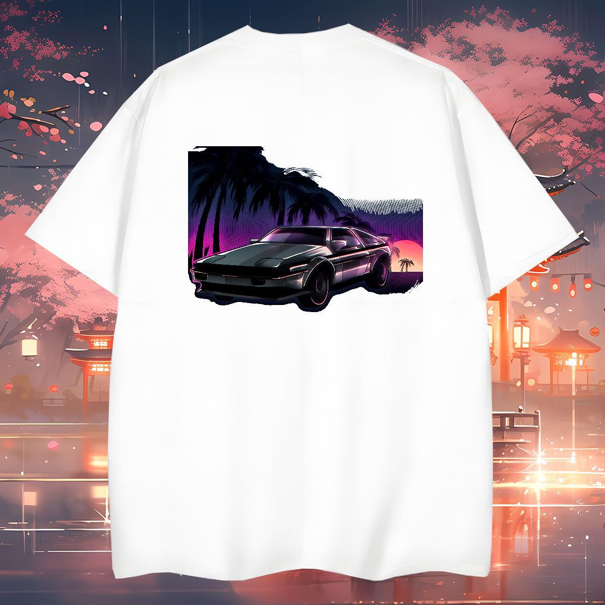 Cool beach T-Shirts Street Tshirts 230g 100% Cotton 2024 New O-Neck Short Sleeve Floral Print Clothes