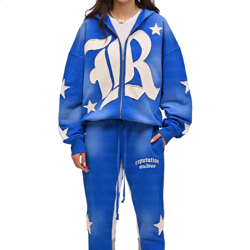 Y2K Hoodie Hip Hop Gothic Retro Patch Work Loose Pulling Mens Fashion Harajuku Street Clothing Casual Top Punk 240819