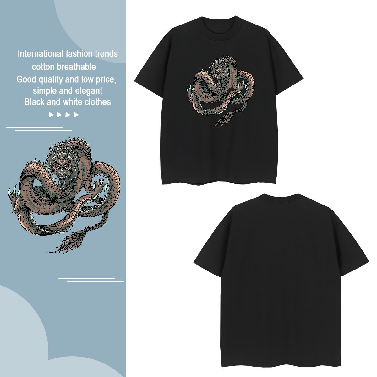 Mens T Shirts 230g Pure Cotton ferocity Casual Daily Wear O Neck Short Sleeves DIY Logo Oversized Men Clothes T-Shirt Customized Free Shipping Clothin
