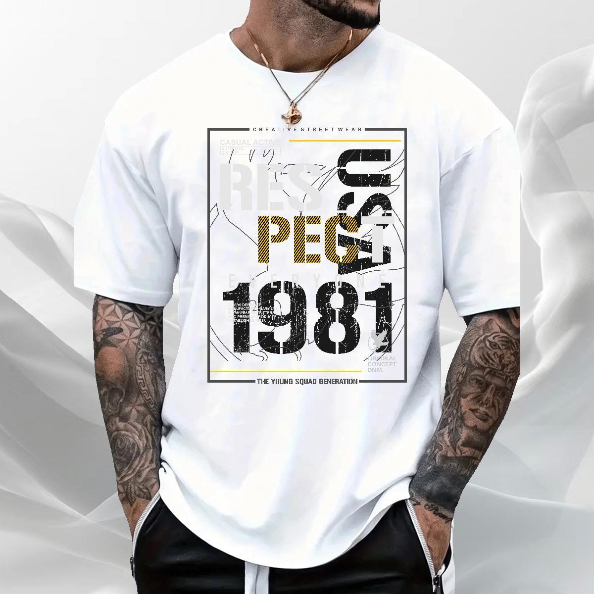 TOP Quality Men Tshirts Sport 230g 100% Cotton Cartoon Print Breathable Soft letter T Shirts Men Casual New Tops Shirt
