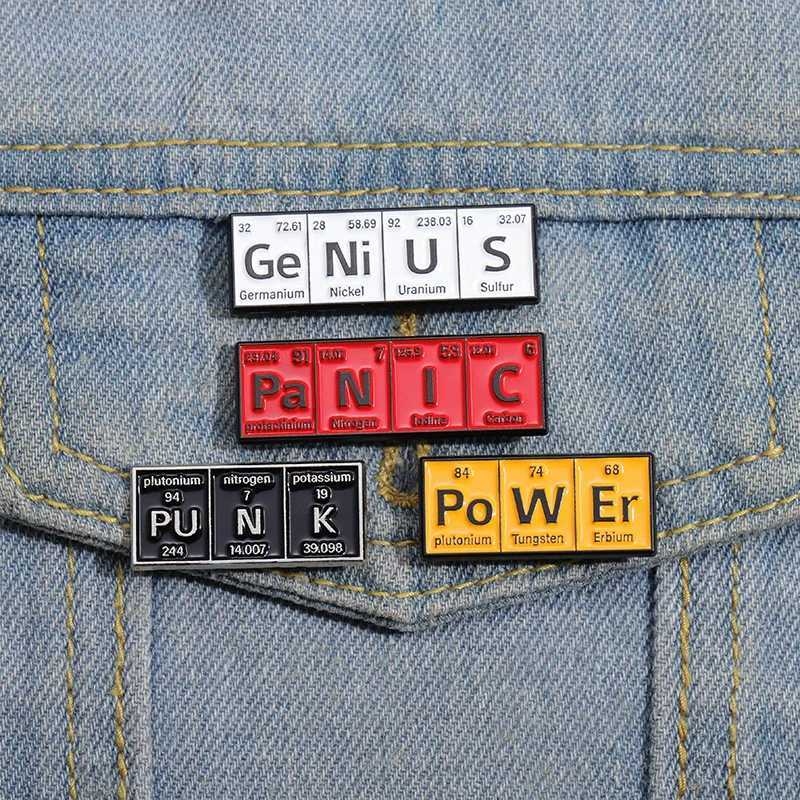 Creative Science Chemical Elements Enamel Brooch Clothing Hat Decoration Collar Badge Alloy Jewelry Gift W240815