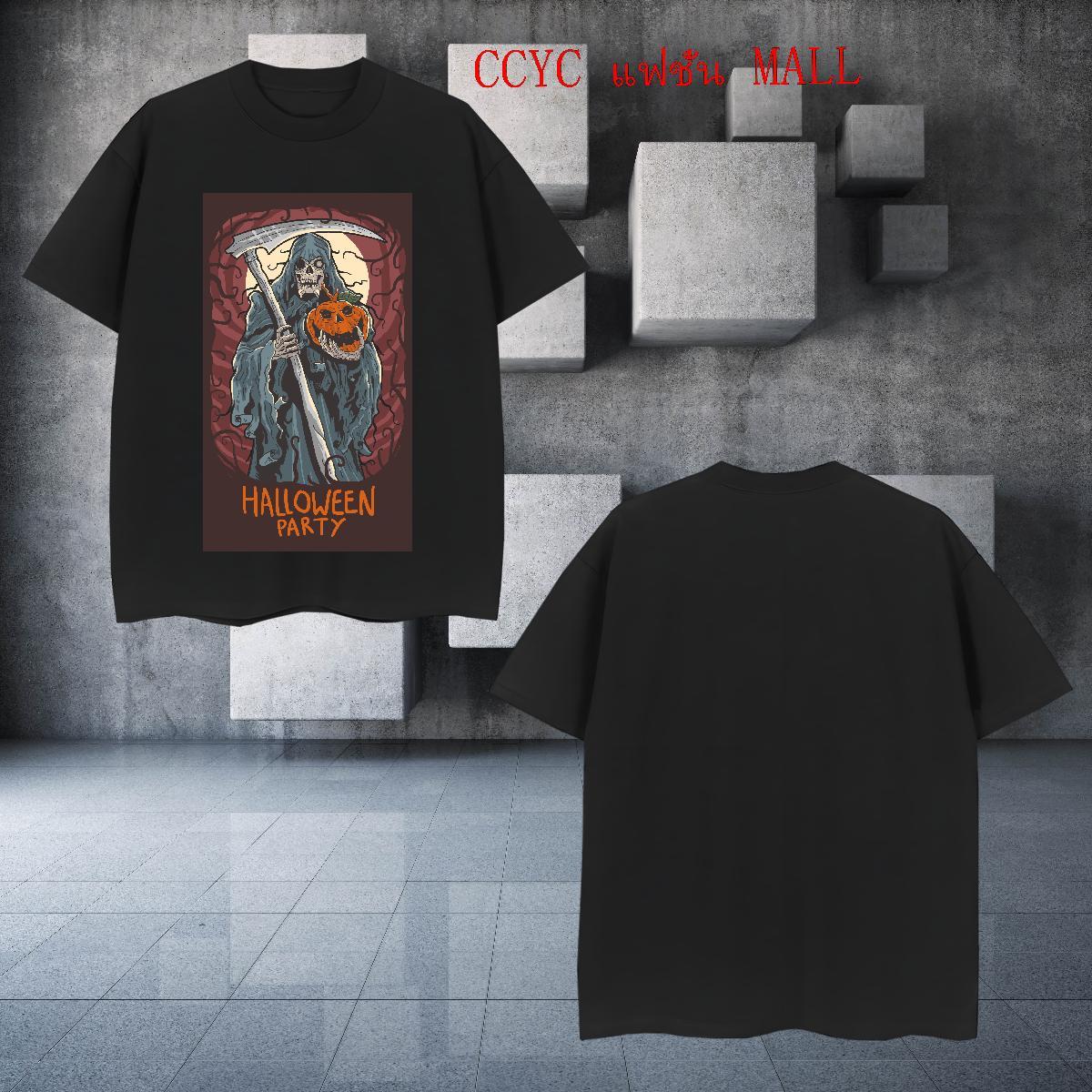 2024 DIY Men Tees halloween Home Outdoor 230g 100% Cotton Wear Pure Cotton Popular T-Shirts for Men Black Oversized