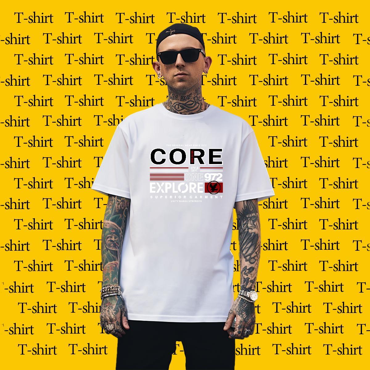 Loose letter Man T Shirts Casual Beach Mens Tshirts 230g 100% Cotton Designer Fashion Crew Neck Breathable Plus Size Custom Clothes