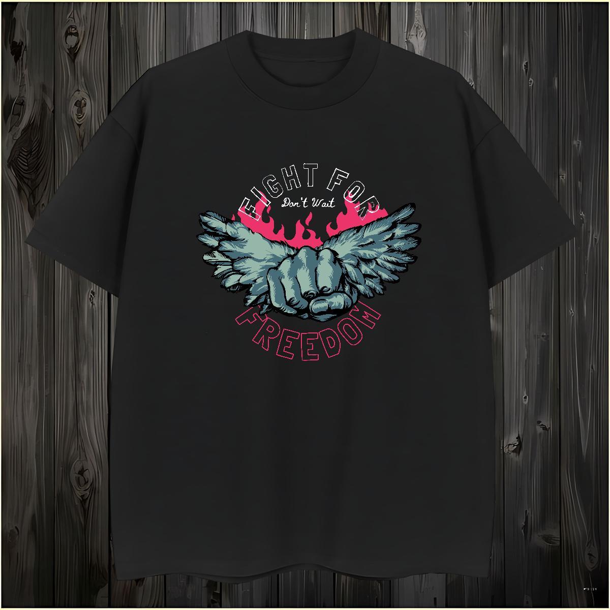 Mens T Shirts 230g Cotton wing Sport Breathable Short Sleeve Custom Printing Men Tops Tees 2024 Summer Cool Design Clothes