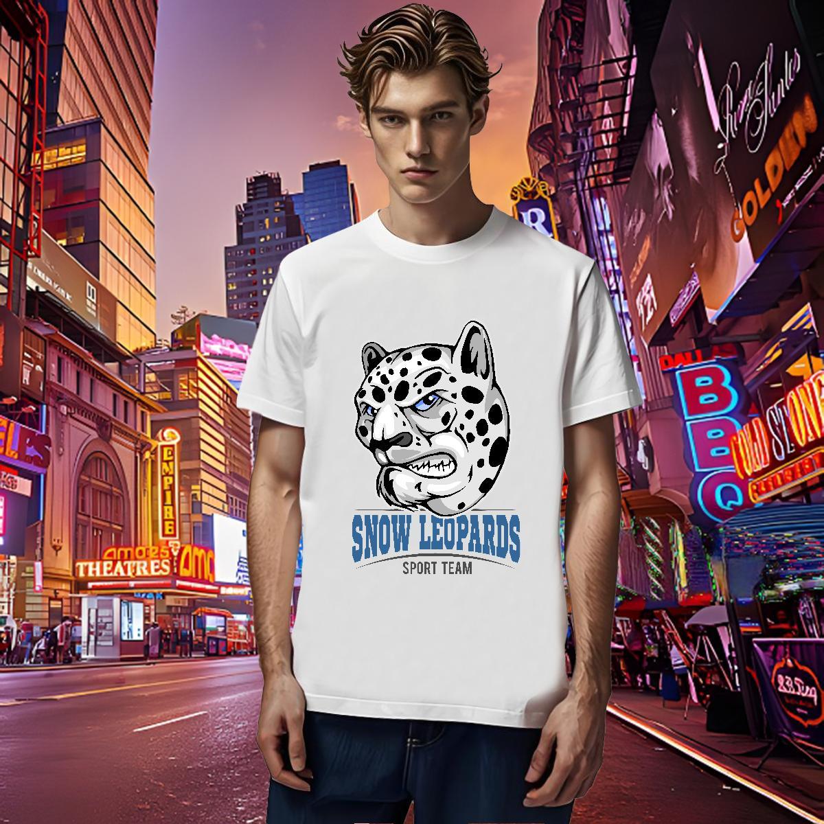 Loose T-Shirts leopard Breathable Short Sleeve Casual Beach Skull 230g Pure Cotton Men Tshirts DIY Customized Tops Shirt