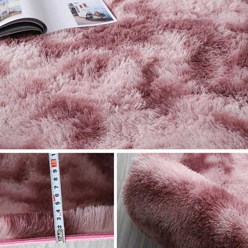 Modern living room long hair lounge carpet bedroom fur decoration Nordic fluffy floor bedding W240815