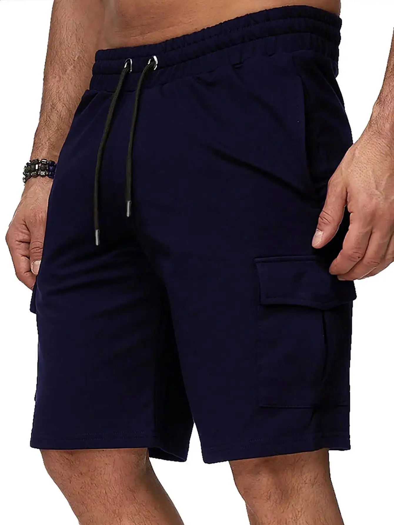 crossborder plus size mens short sleeved sports cargo pants multi pocket socks fitness casual five minute 240819