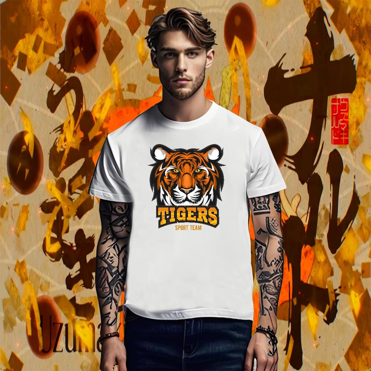 T-Shirts for Men 230g 100% Cotton tiger Beach Short Sleeve O-Neck Oversized 4XL Tshirt for Man Woman Free Shipping Loose Fit Clothings