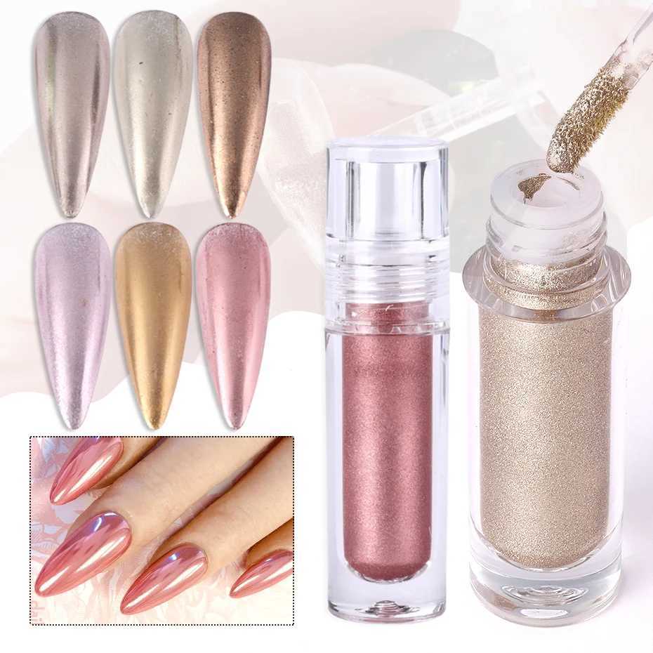 Liquid Mirror Powder Nail Glitter Holographic Metallic Color Dust Metal Effect UV Gel Polish Chrome Pigment Manicure Decor BEALXJ240815