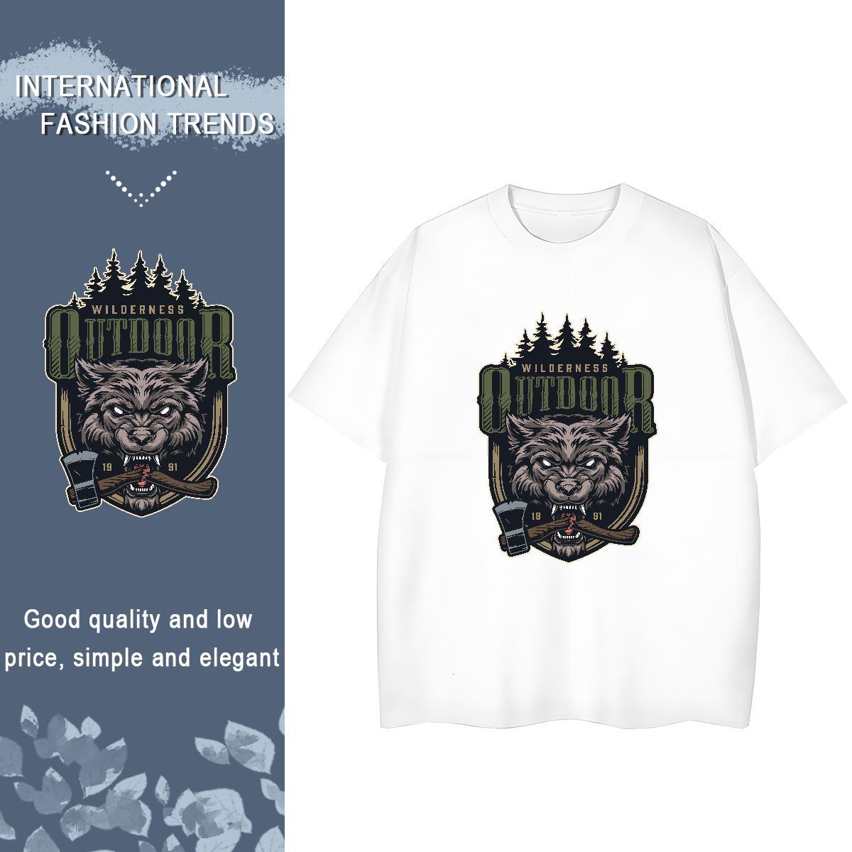 Custom Women Tees Street Breathable Wear Comfortable 100% Cotton 230g wolf Cartoon Anime Woman T Shirts
