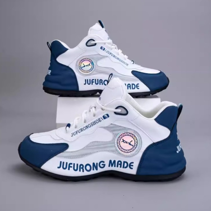 Ddmysports Sports For Both Men Women Spring And Autumn New Item Leather Face Color Blocked Running Shoes Thick Soled Lightweight Student Casual OUTDOO