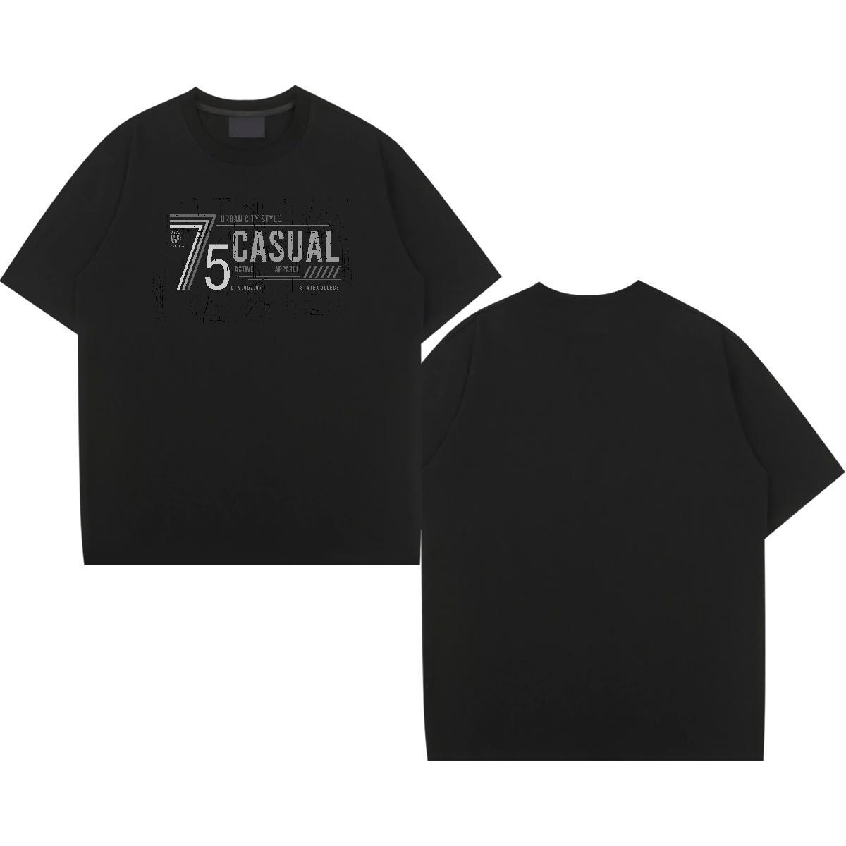 Brand letter 230g Cotton Tshirts Casual Beach Breathable Short Sleeve T-Shirts for Men Stylist Plus Size Cartoon Tops