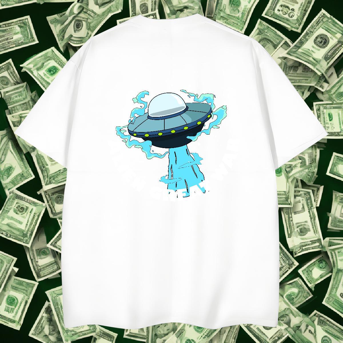 Comfortable Mens Tshirts High Street Hip Hop 230g 100% Cotton Cartoon Printing L-4XL Crew Neck Breathable ET T Shirt For Man 2024 Designer Tops Tees