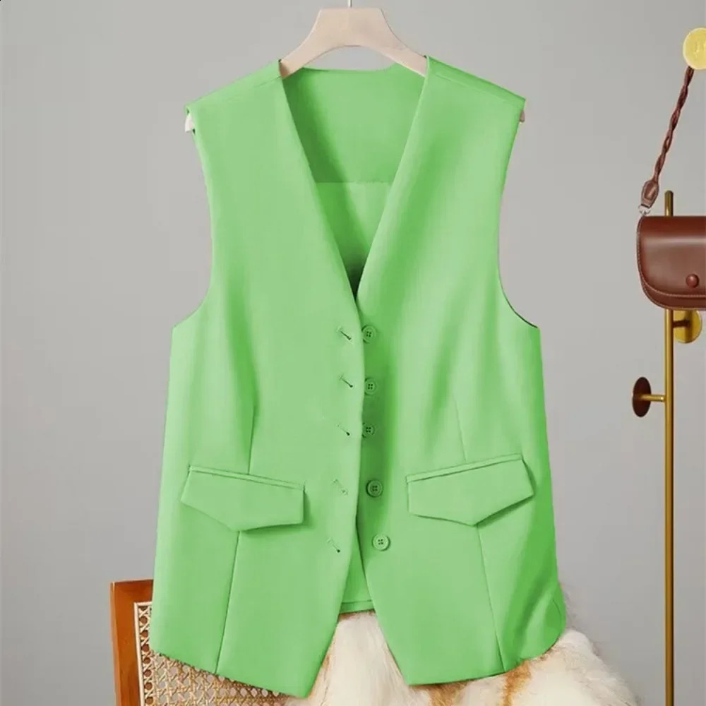Streetwear SpringSummer Solid Sleeveless Womens Clothing Jacket Coat Fashion Retro Elegant Autumn 240819