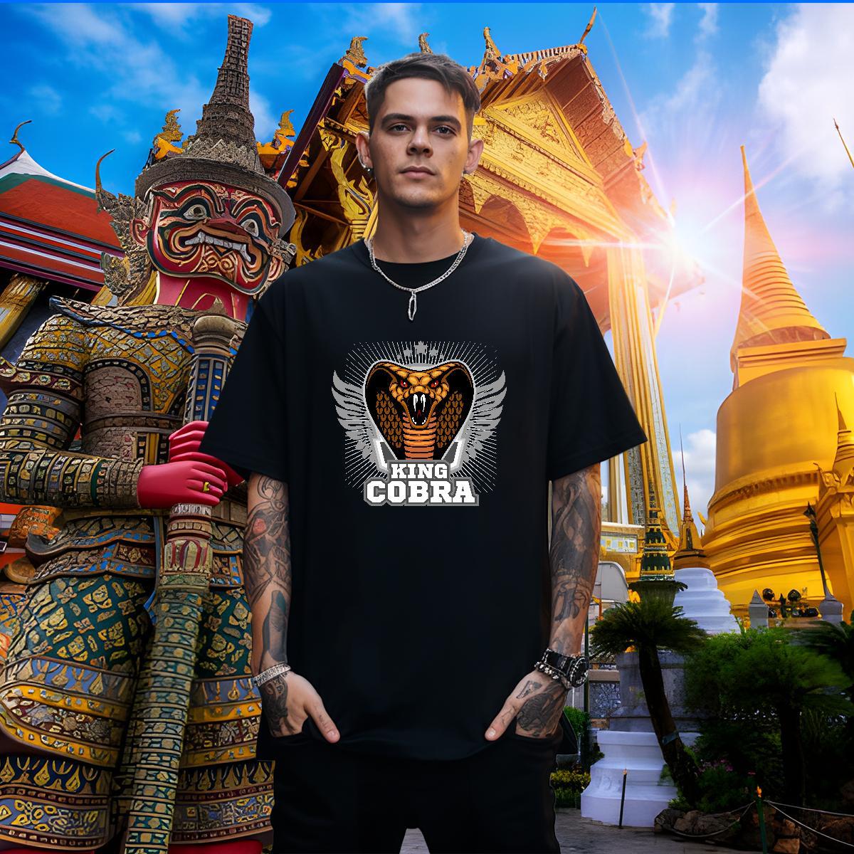 Brand Man T Shirts cobra Short Sleeve O-Neck Home Outdoor Cartoon Printing L-4XL 230g Pure Cotton Men Tees Fashion Clothes