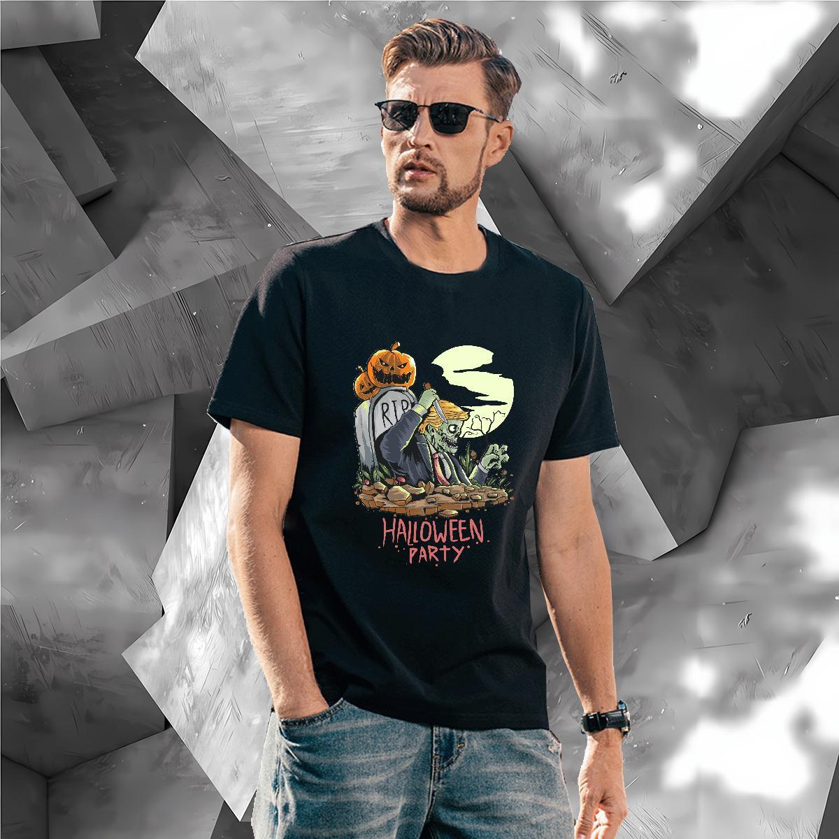 Wholesale T-Shirts for Men halloween Breathable Home Outdoor Oversized 4XL 100% Cotton 230g Couples T Shirts Brand Clothings