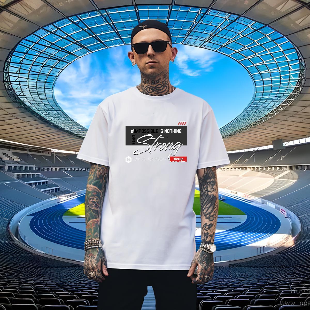 Brand Couples T Shirts Casual 230g Pure Cotton Black White Breathable strong Mens T Shirts New Tees