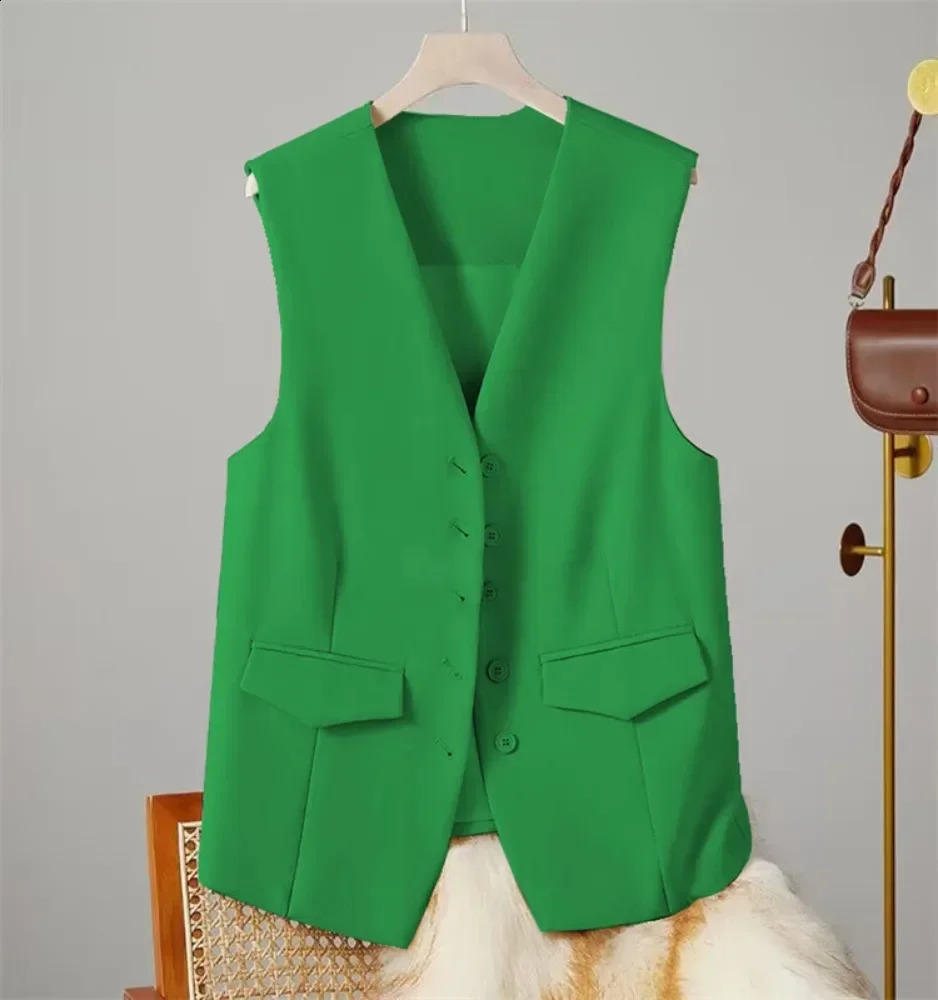 Streetwear SpringSummer Solid Sleeveless Womens Clothing Jacket Coat Fashion Retro Elegant Autumn 240819
