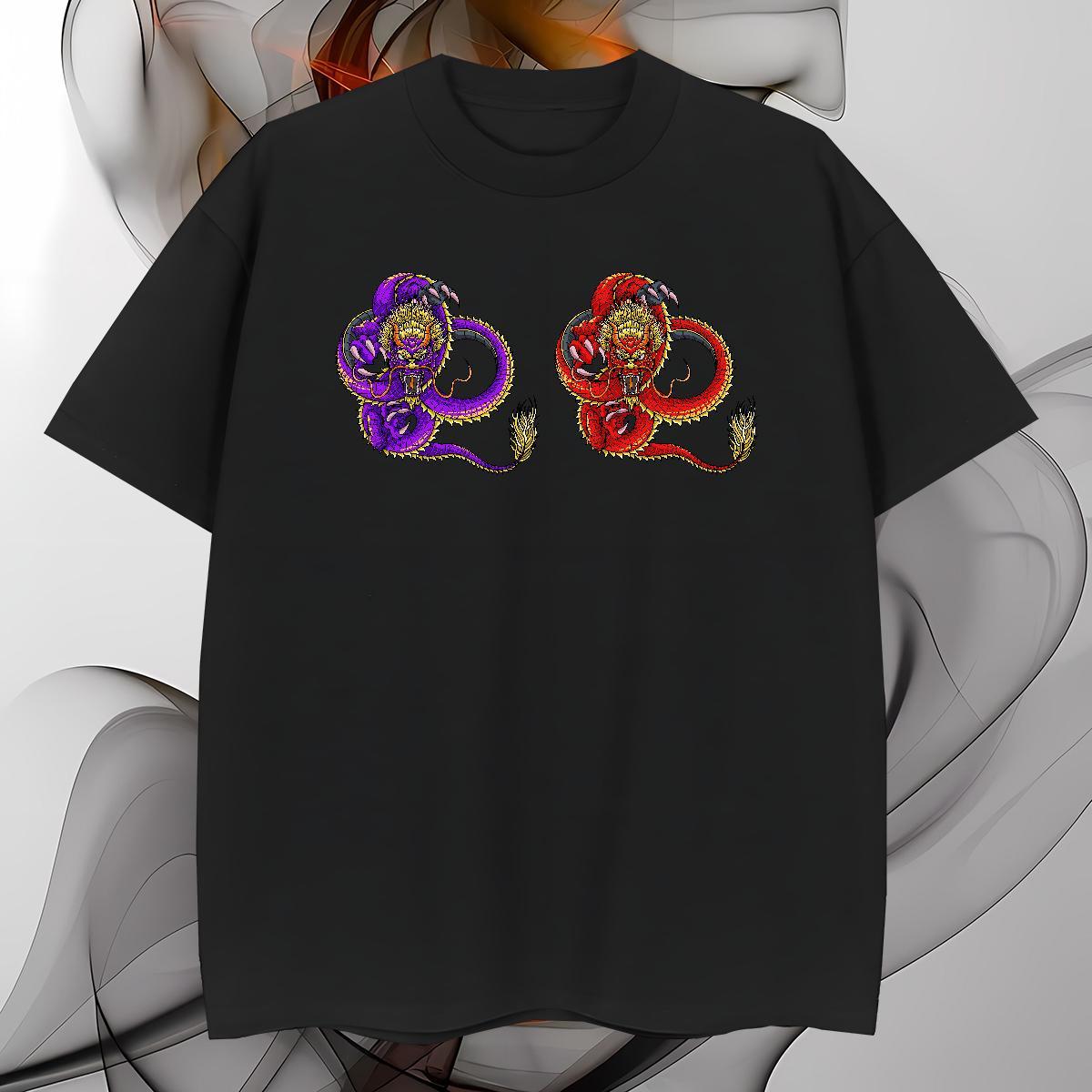 Soft dragon T Shirts Men Street wear Hip Hop Mens Tshirts 230g Pure Cotton Factory Direct Short Sleeve O-Neck Floral Print Wear