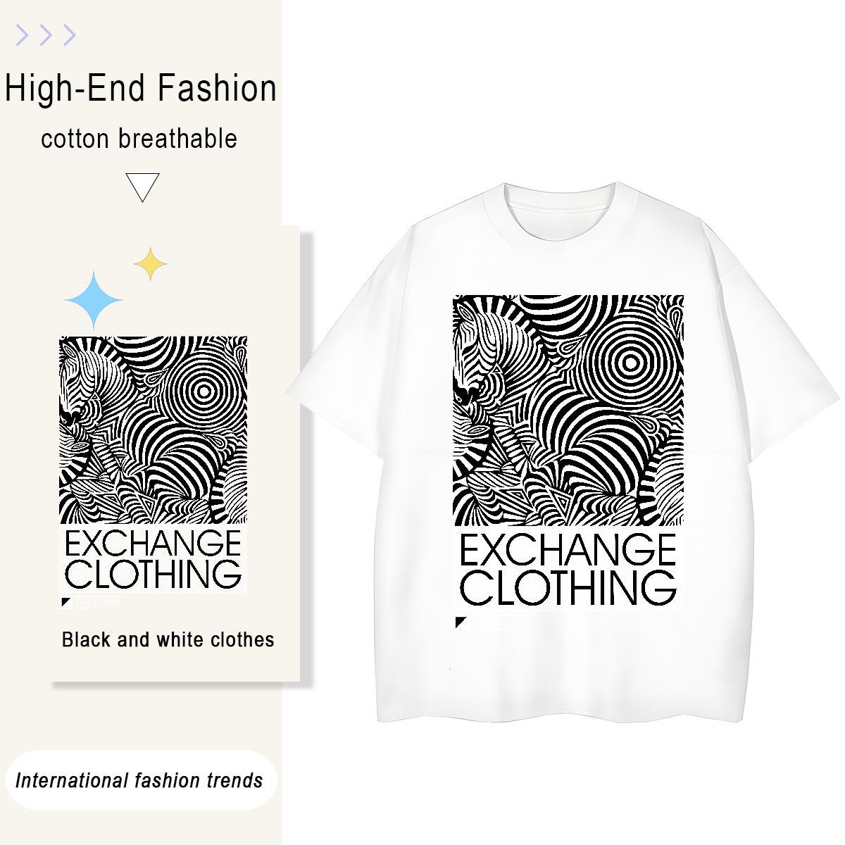 TOP Quality Woman Tshirt Casual Daily Wear Crew Neck Tops Tees Free Shipping 230g 100% Cotton zebra Graphic Woman T Shirts