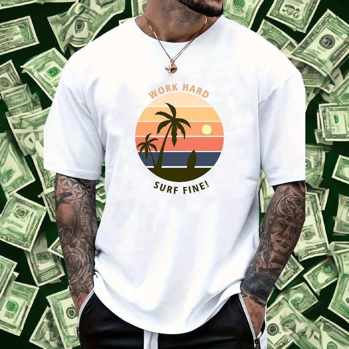 Soft Men Clothes T-Shirt Street Casual 100% Cotton 230g Anime Breathable Short Sleeve sea Mens T Shirts 2024 New Tees