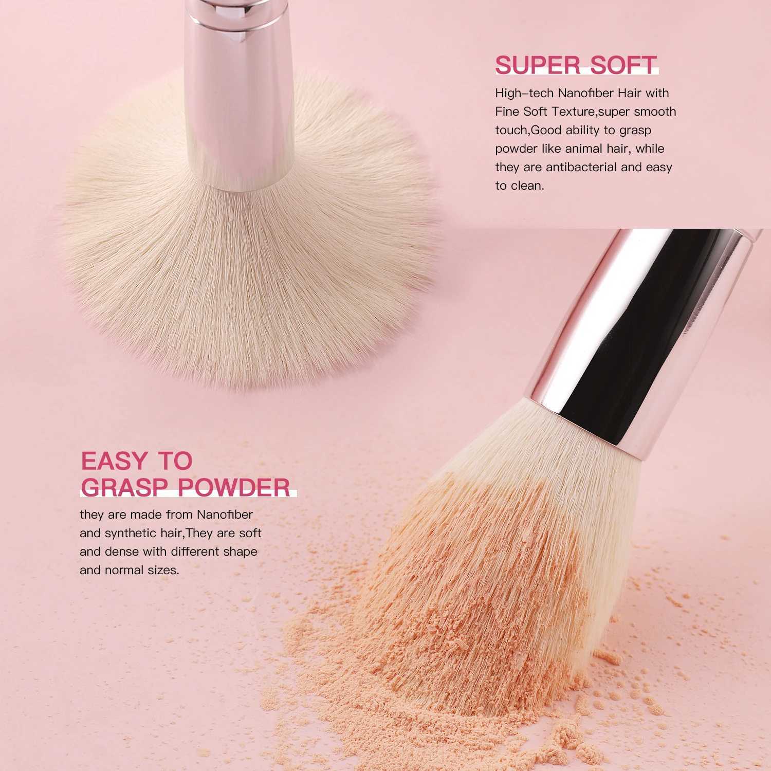 BEILI Black Makeup brushes set Professional Natural goat fiber hair brushes Foundation Powder Contour Eyeshadow make up brushes M240820