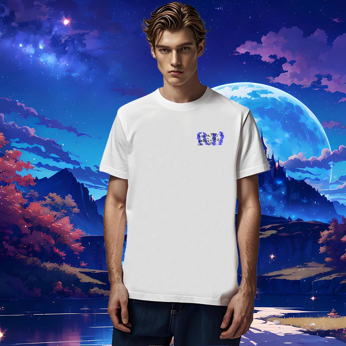 High Quality letter 230g 100% Cotton Tshirt for Man Woman Sport Breathable Crew Neck T-Shirts for Men 2024 Summer Oversized Tee Shirt