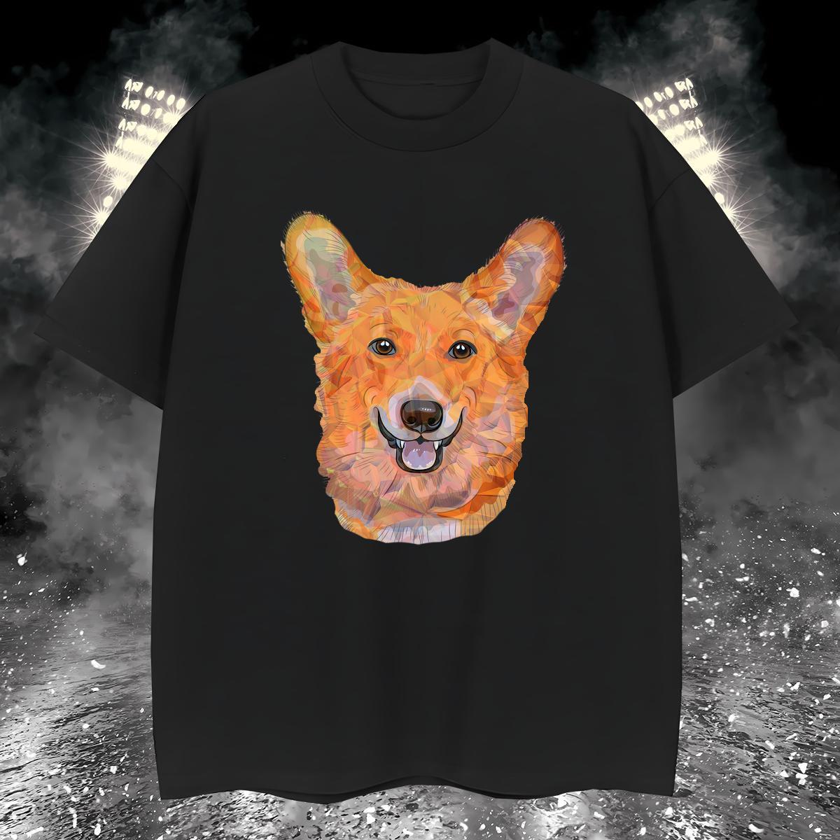 Fashion New Men Tops Tees dog Street 230g 100% Cotton Tee Shirt Crew Neck Designer T shirt DIY Printed