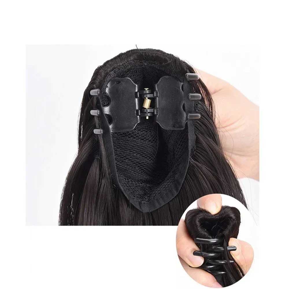 Fashion womens wig 30cm gentle high ponytail hair extension real natural fashion womens short straight hair wig W240817