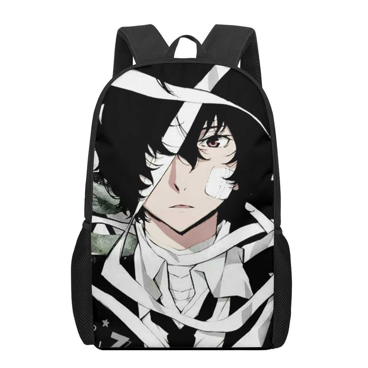 Bungo Stray Dogs Anime Print Men Backpack Kids Boys Rock Roll Backpacks School Bags for Teenage Daily Bagpack Book Bag Packs Boo Y240820