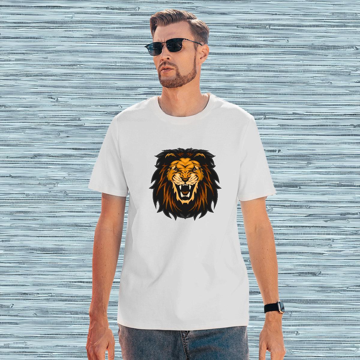 Designer Mens T Shirts lion Breathable Short Sleeve Street Custom Printing 230g Pure Cotton Couples T Shirts Casual New Tee Shirt