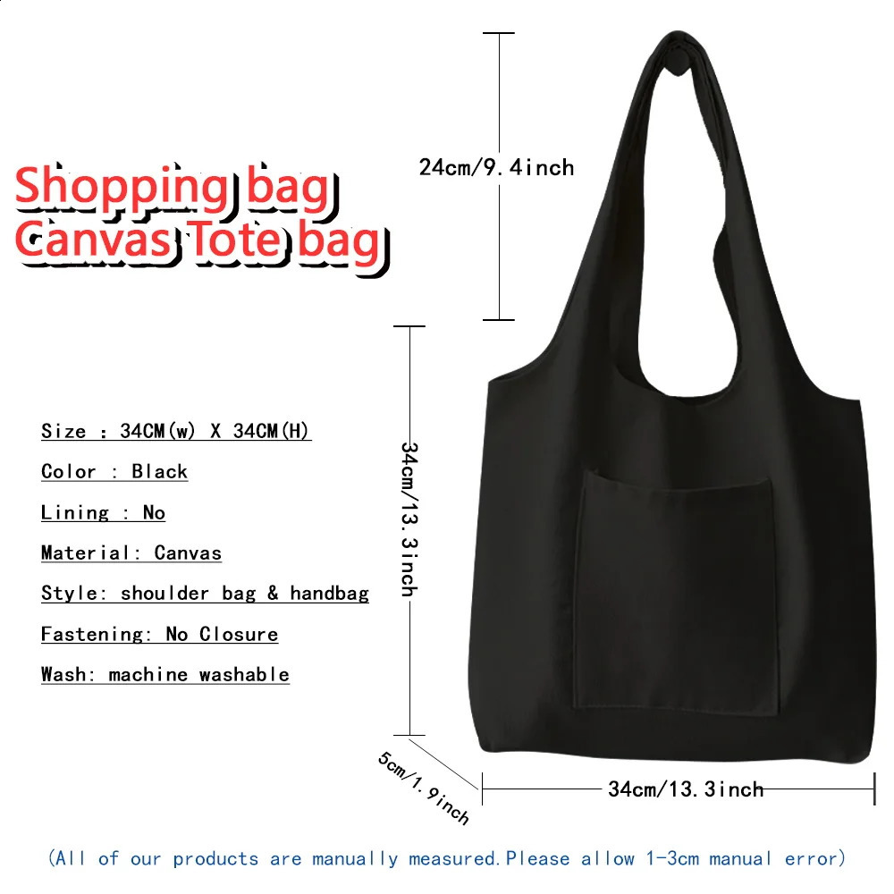 Casual Shoulder Bags Shopper Canvas Foldable Handbags Aesthetic Personalized Ladies Reusable Eco High quality Women y240925