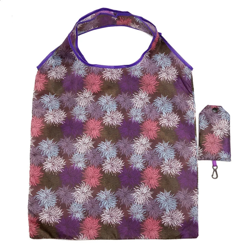Fashion Printing Foldable EcoFriendly Shopping Bag Tote Folding Pouch Handbags Convenient LargeCapacity For Travel Grocery y240925