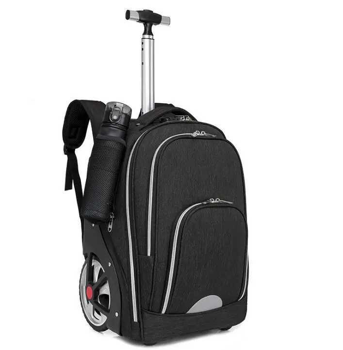 18 Inch large wheels school trolley backpack bag for teen school wheeled backpack bag with trolley trave rolling luggage Bag Y240820