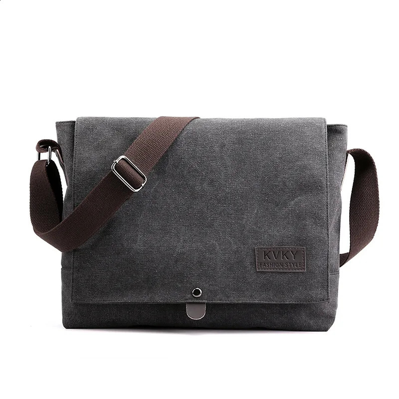 Mens Canvas Messenger Shoulder Crossbody Bags Man Fashion Cross Body Bag Casual Solid high workmanship Male Bag bolso 240819