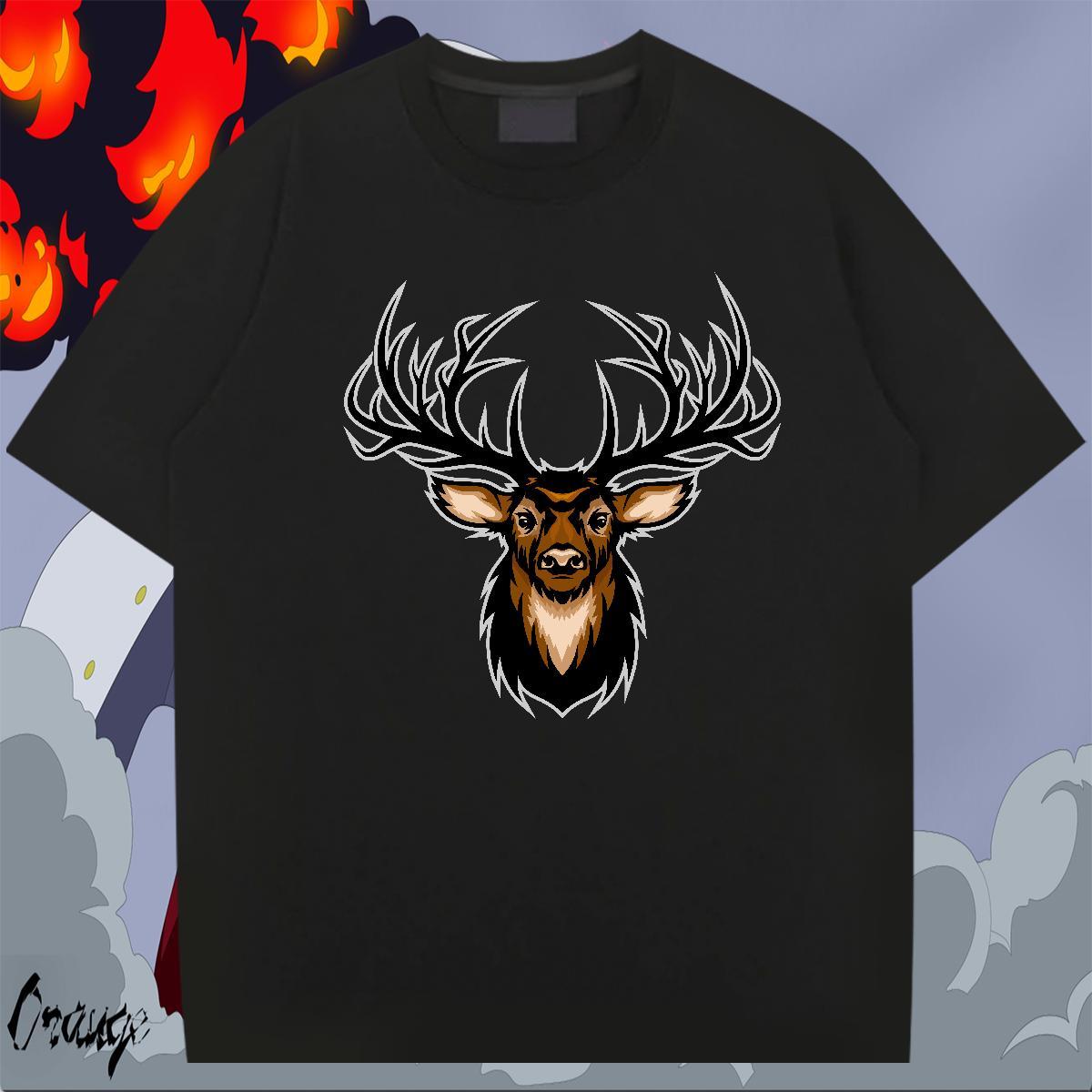 Comfortable Tshirts Casual 230g Cotton Custom Anime Breathable Short Sleeve deer T shirt New Designer Tops Tees