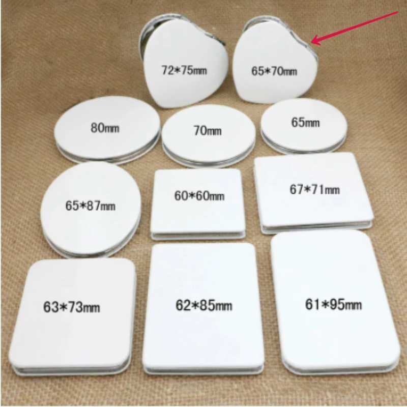 All White Double Sided Mirror Foldable Pocket Makeup for Mirrors Circular Square Heart Women Girls Cosmetic Mirrors Beauty Tools Y240819