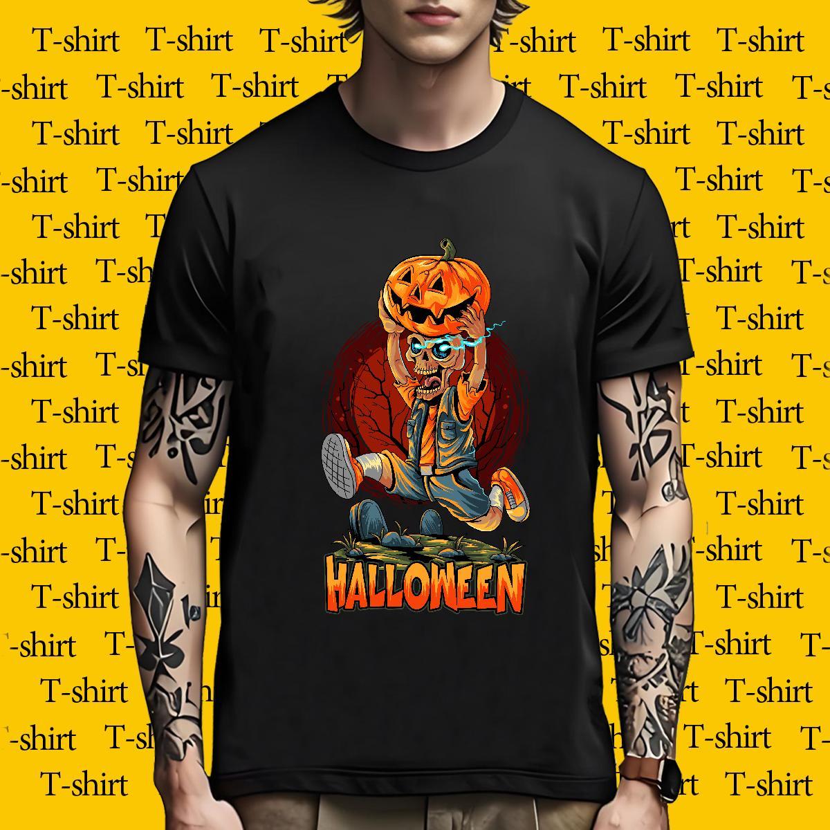 Brand T-Shirts for Men pumpkin Crew Neck Breathable Home Outdoor Graphic 230g Cotton Men Clothes T-Shirt Designer Tops