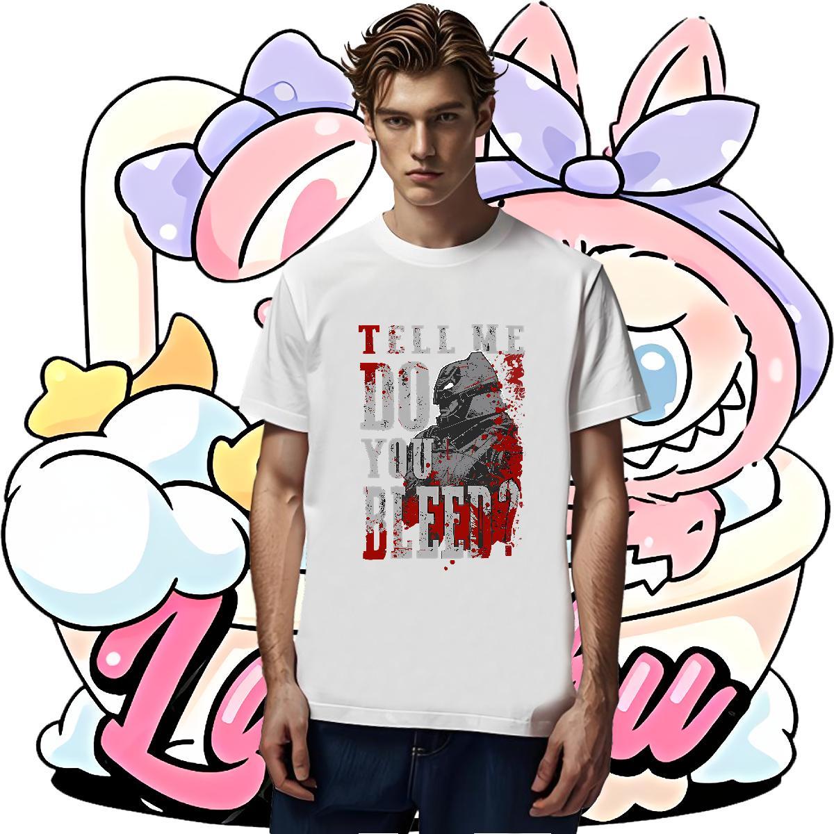 Custom scary Tshirts 230g 100% Cotton T-Shirts DIY Anime Daily Wear O-Neck Short Sleeve Popular Top Tees
