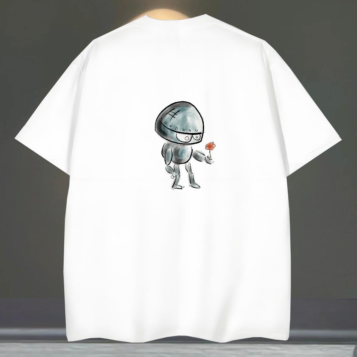 Comfortable Men Tops Tees High Street Hip Hop 230g Pure Cotton Oversized Breathable Short Sleeve ET Men T Shirts Free Shipping Tops Shirt