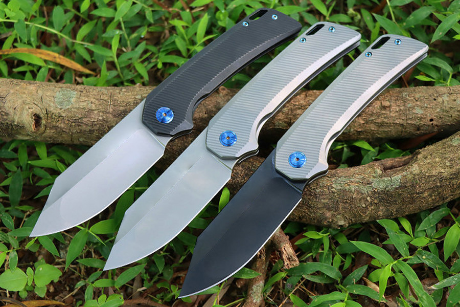 High End Flipper Folding Knife M390 Coating Blade CNC TC4 Titanium Alloy Handle Outdoor Ball Bearing EDC Pocket Folder Knives