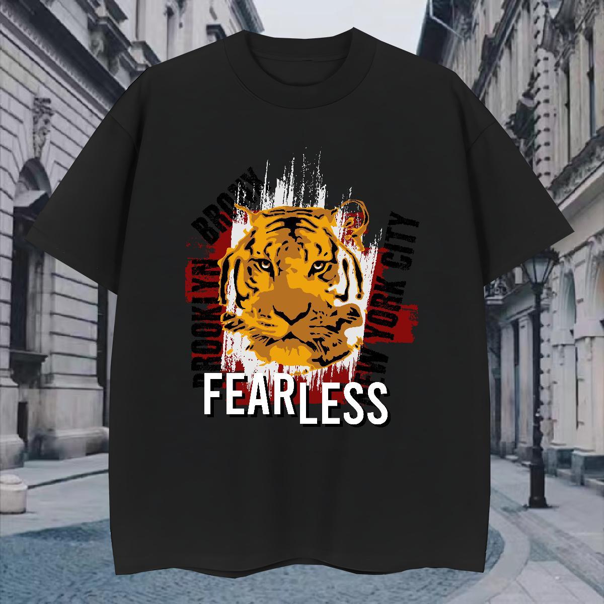 Man T Shirts 230g 100% Cotton tiger Sports Casual Crew Neck Breathable DIY Logo Oversized Men Tees Wholesale Soft Top Tees