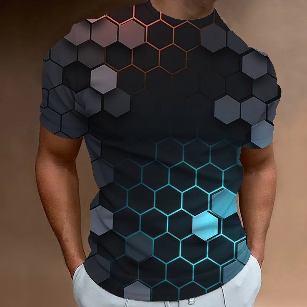 3d Broken Rock Print Mens TShirt Summer Casual Short Sleeved Top Fashion Sports Shirt Loose Oversized Tees For Men 2024 240820